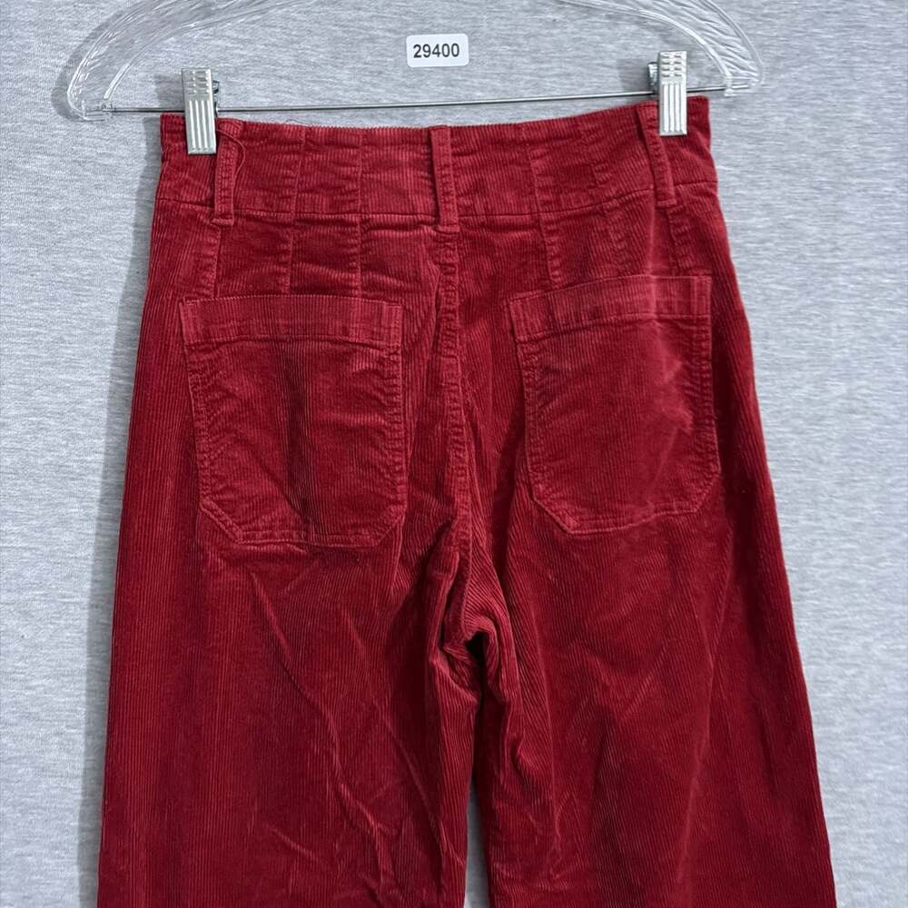 Anthropologie Maeve Women's Size 26 Red Corduory The Colette Wide Leg Crop Pants - Picture 4 of 12